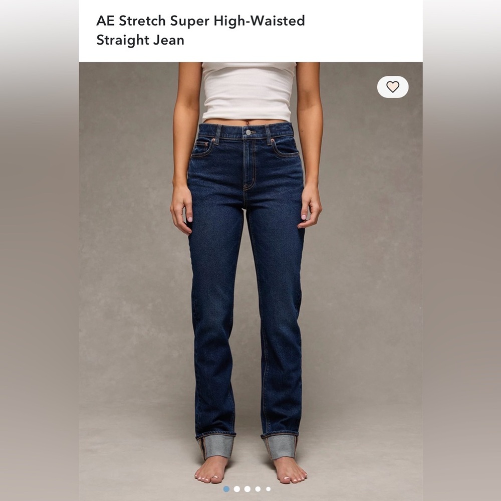 American Eagle Outfitters Dark Blue Straight Leg Jeans